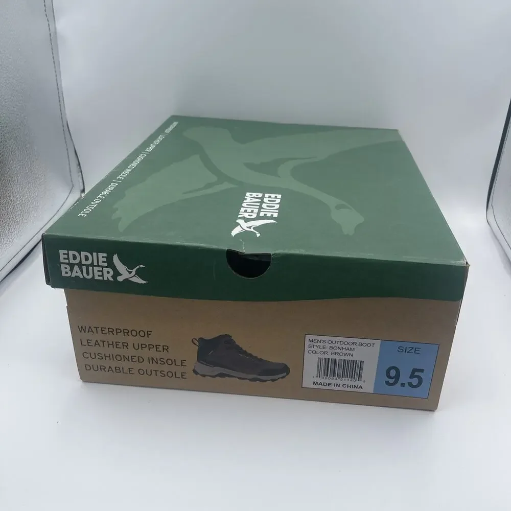 NEW Eddie Bauer Bonham Hiking Outdoor Boots MENS Brown Lace Up Leather SIZE 9.5‎
